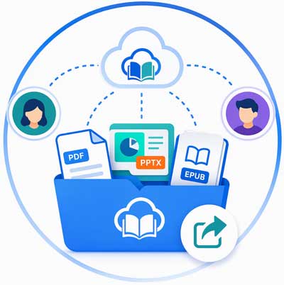Graphic of icons for Google Classroom, MS Education, PDF, Word and EasyReader
